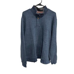 Orvis Long Sleeve Mock Neck Quarter Zip Pullover Sweater Blue Size XXL Outerwear